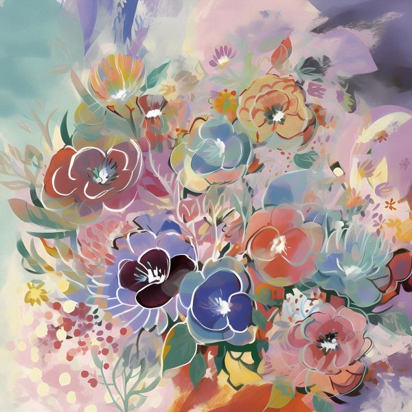 Abstract Pansies: Blooms of Romance