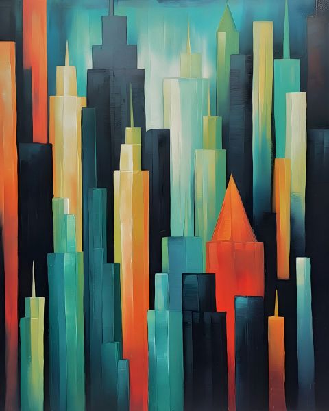 Blue And Orange City