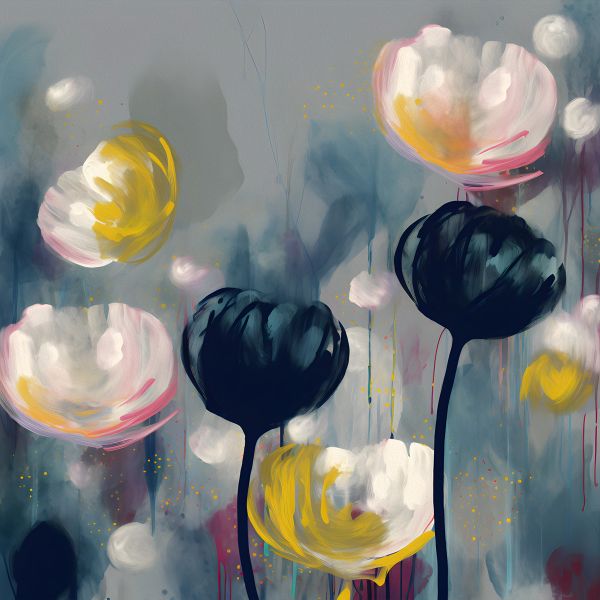 Blue and White Flowers: Tranquil Harmony