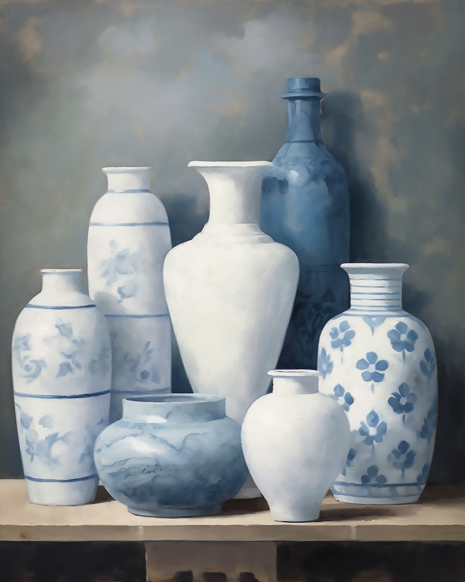 Blue And White Vases