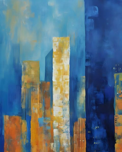 Blue And Yellow Buildings