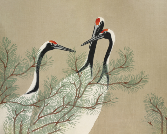 Japanese Elegance: 'Cranes from Momoyogusa'