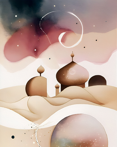 Dusk in the Desert: Minimalistic Serenity Art -