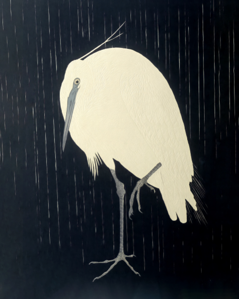 Serenity in Rain: 'Egret in the Rain'