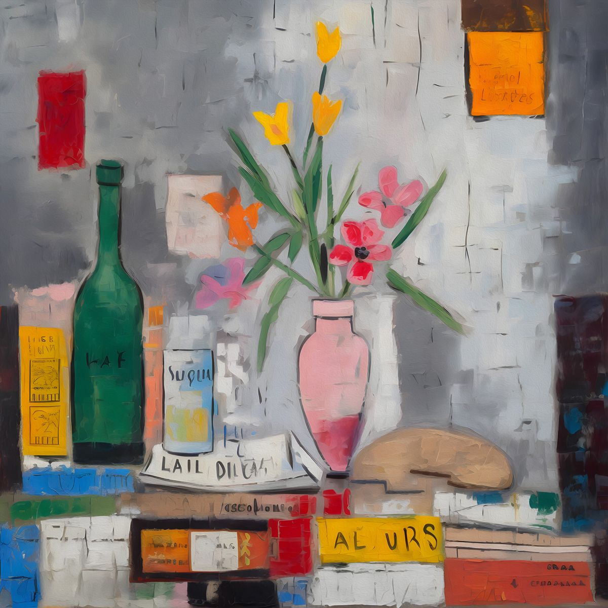 Flowers In Pink Vase