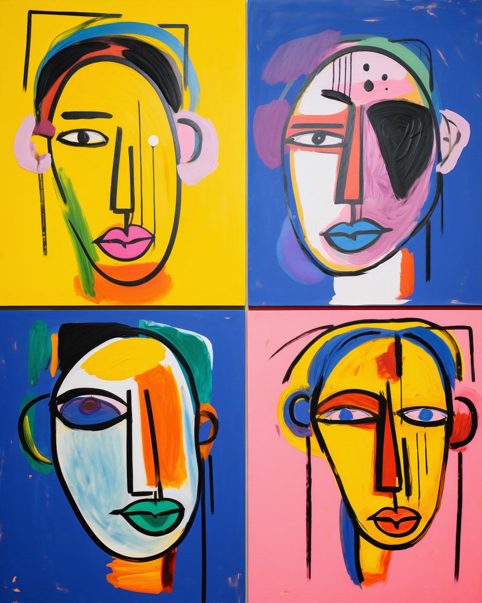 Four Abstract Faces