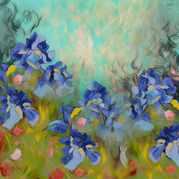 Harmony in Hues: 'Garden Blues' Art Collection
