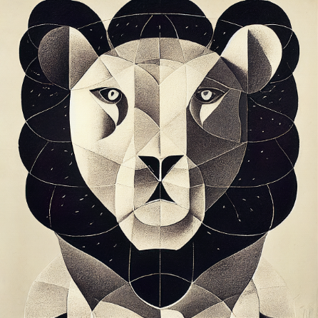 Royal Precision 'Geometric Lion' Animal Art