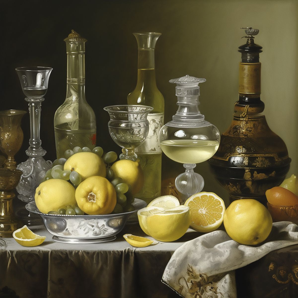 Glassware And Fruit