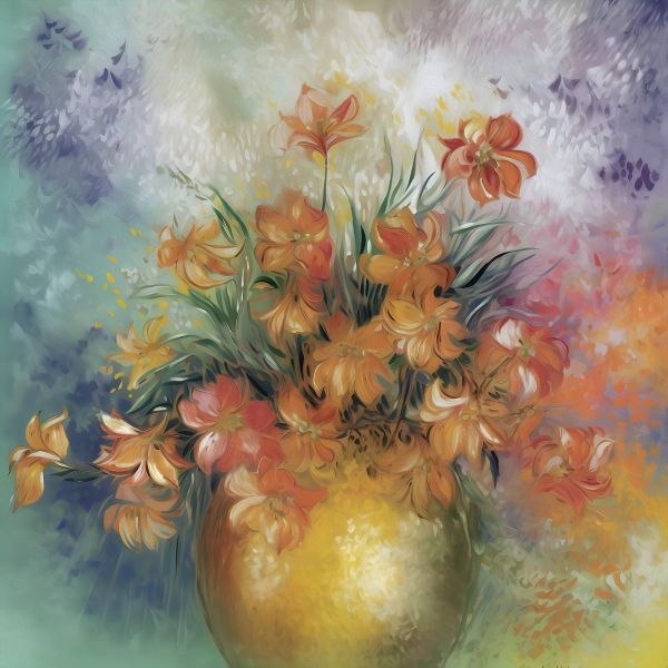 Luxury in Bloom: 'Golden Petals' Art Collection