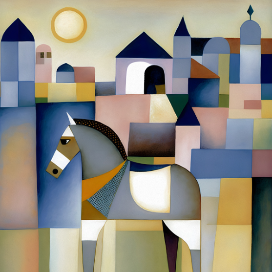Guarding the Gate: Abstract Arabian City Entrance Art