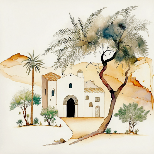 Home in the Desert: Tranquil Bedouin Retreat Art