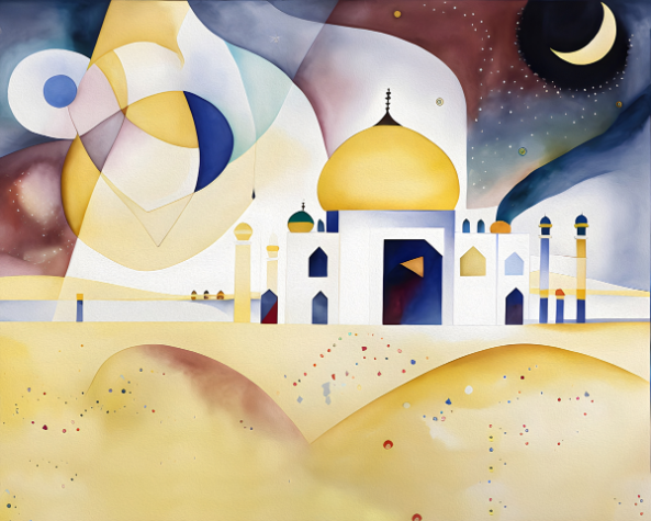 House of Prayer I: Abstract Arabian Mosque Art