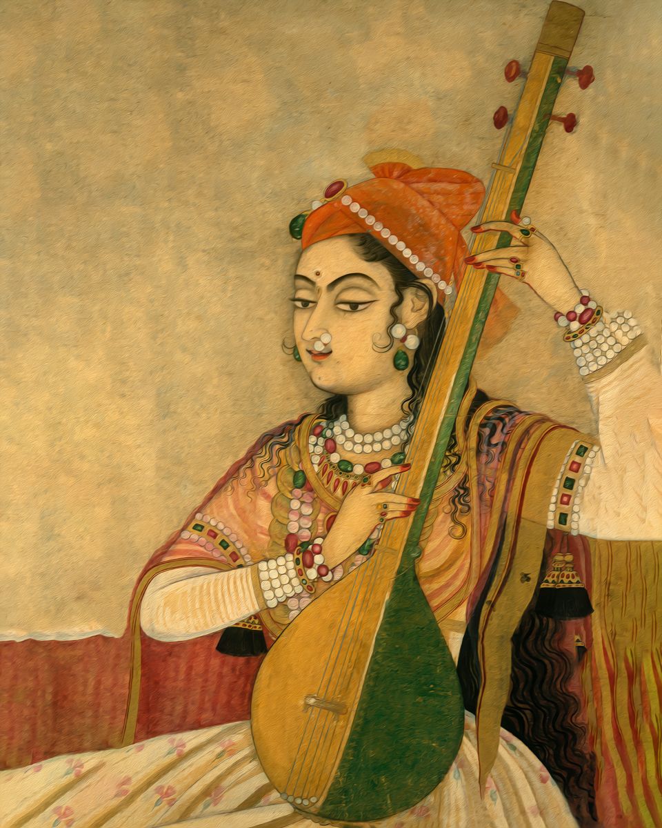 Harmony in : 'Lady Playing Tanpura'