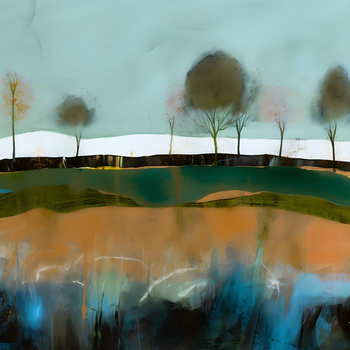 Lakeside Horizon-1: Tranquil Waters and Gentle Hills -