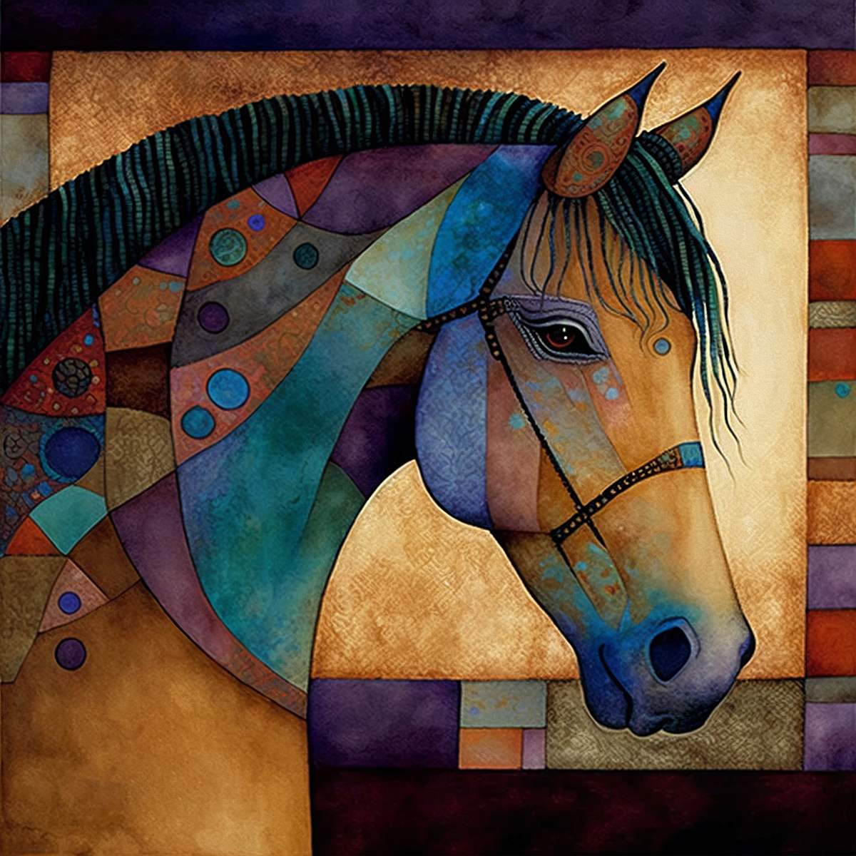 Equestrian Mosaic 'Mosaic Mare' Art