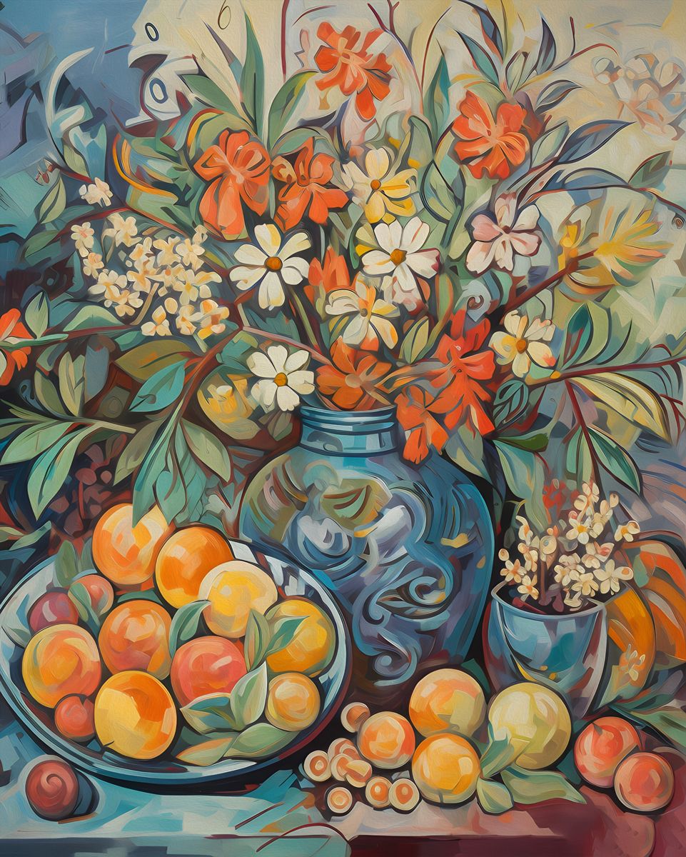 Orange Fruits And Flowers