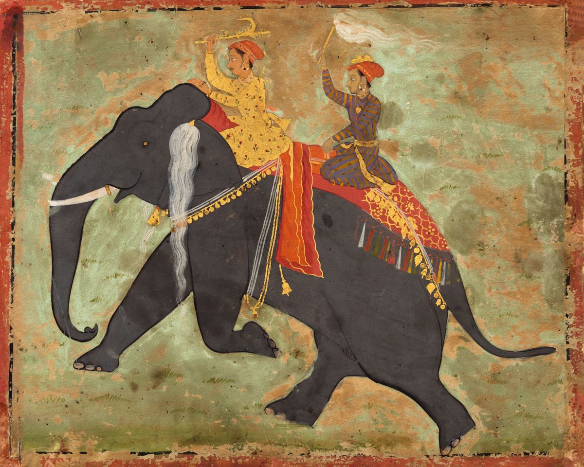 Royal Grandeur: 'Prince Amar Singh and Elephant'