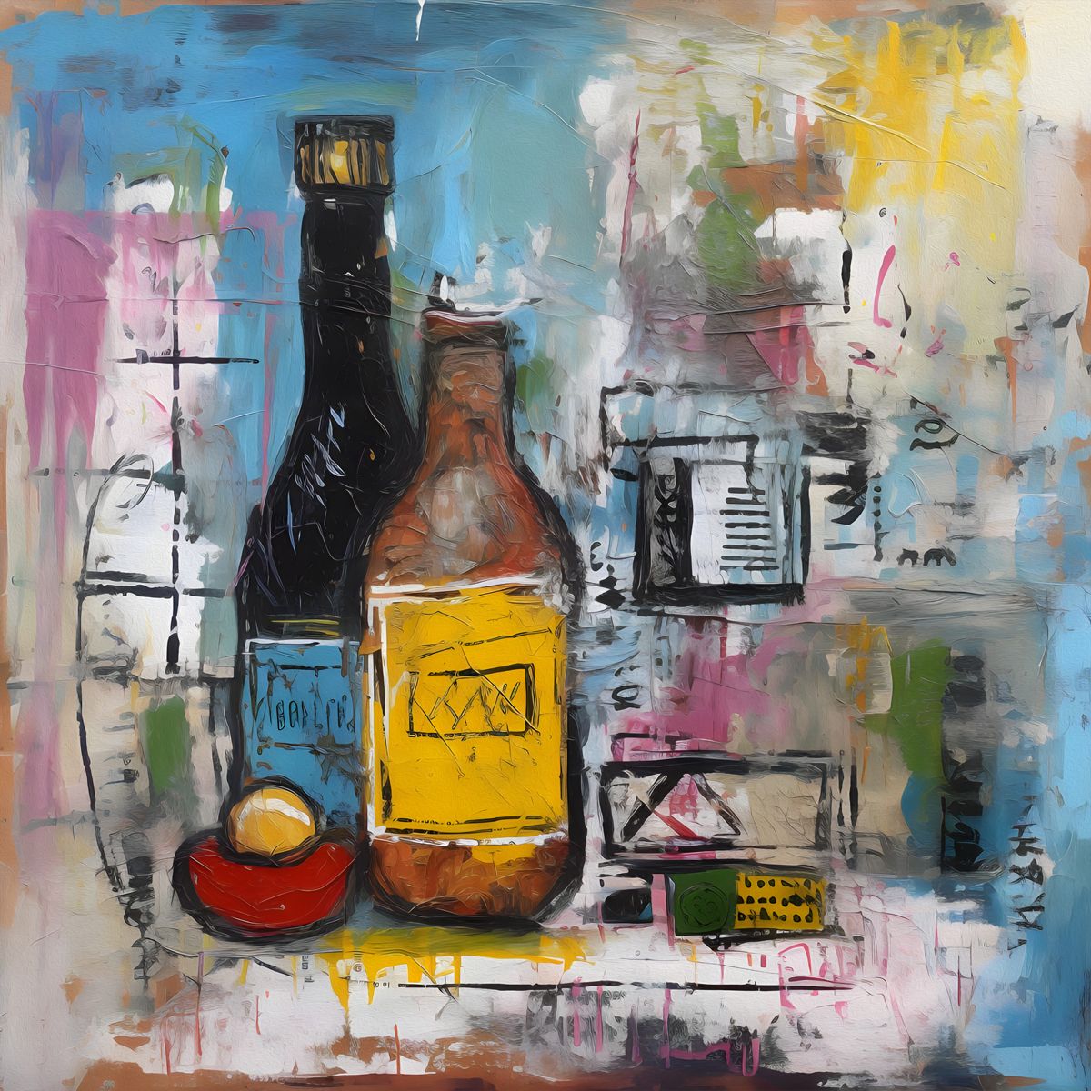 Red And Black Bottles