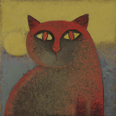 Piercing Gaze 'Red Cat' Art