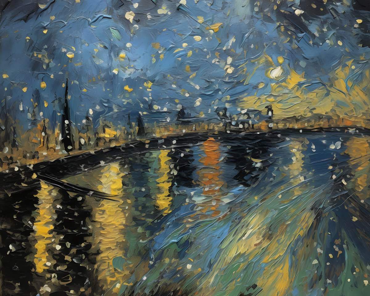 Starlit Reflections: Nighttime Enchantment -