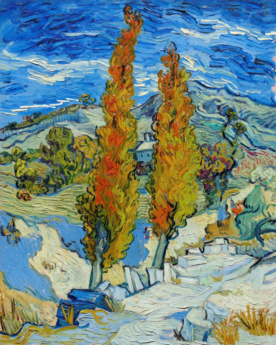 Two Poplars at Saint-Remy: Nature's Enchantment