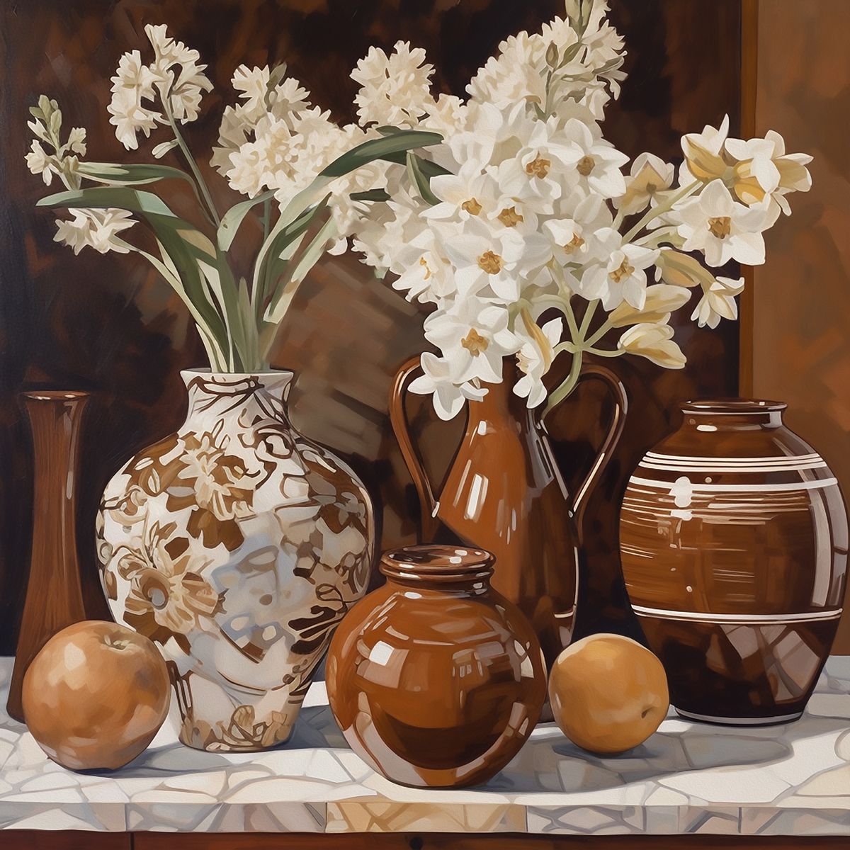 Vase With White Flowers
