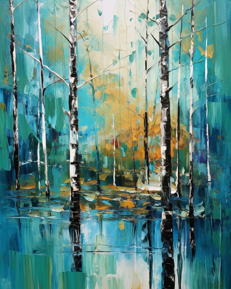 Harmony of Green: 'Verdant Reflections' Landscape Collection