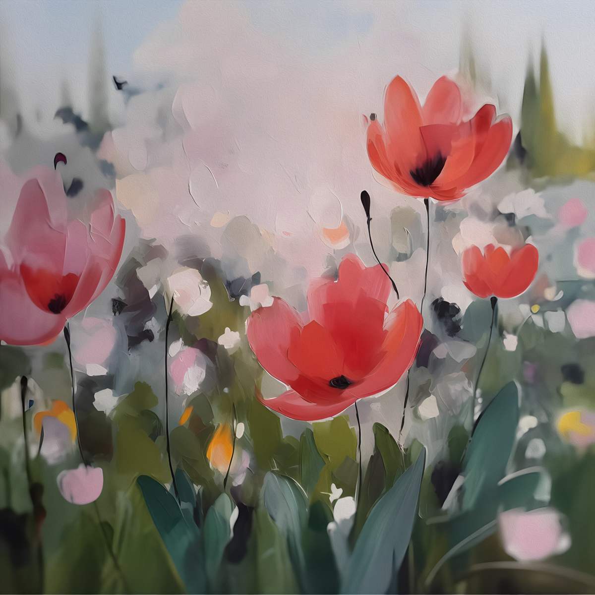 Nature's Embrace: 'Warm Petals' Art Collection