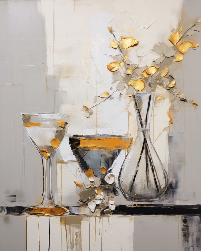 Wine with Golden Blooms